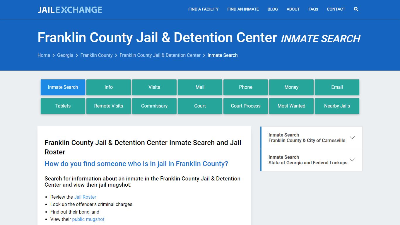Franklin County Jail & Detention Center Inmate Search